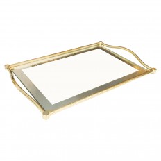 Rectangular mirrored brass tray